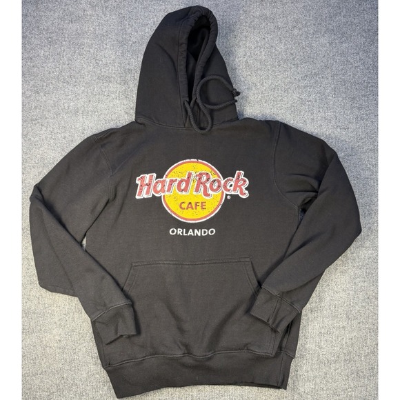 Hard Rock Cafe Other - Hard Rock Cafe Orlando Hoodie Mens Medium Black Graphic Pullover Sweatshirt